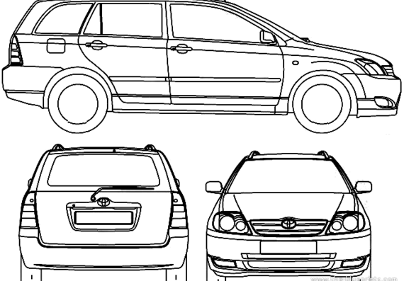 Toyota Corolla Fielder Wagon (2006) - Тойота - чертежи, габариты, рисунки автомобиля