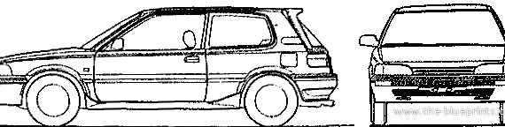 Toyota Corolla GT (1989) - Тойота - чертежи, габариты, рисунки автомобиля
