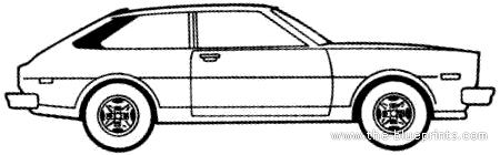 Toyota Corolla Liftback (1975) - Тойота - чертежи, габариты, рисунки автомобиля