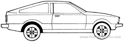 Toyota Corolla Liftback (1981) - Тойота - чертежи, габариты, рисунки автомобиля