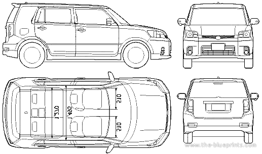 Toyota Corolla Rumion (2008) - Тойота - чертежи, габариты, рисунки автомобиля