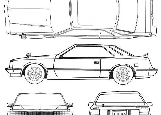 Toyota Corona 2000 GT - Тойота - чертежи, габариты, рисунки автомобиля