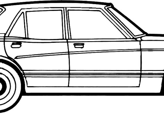 Toyota Cresida (1977) - Тойота - чертежи, габариты, рисунки автомобиля
