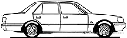 Toyota Cressida (1992) - Тойота - чертежи, габариты, рисунки автомобиля