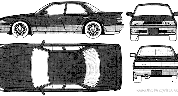 Toyota Cresta 2.5G (1991) - Тойота - чертежи, габариты, рисунки автомобиля