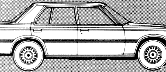 Toyota Crown (1980) - Тойота - чертежи, габариты, рисунки автомобиля