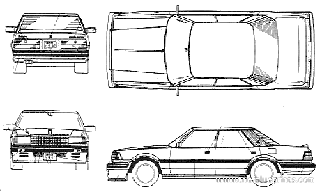 Toyota Crown 2.0 HT Royalsaloon (GS121) - Toyota - drawings, dimensions, pictures of the car