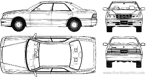 Toyota Crown 3.0 Royal Saloon G - Тойота - чертежи, габариты, рисунки автомобиля