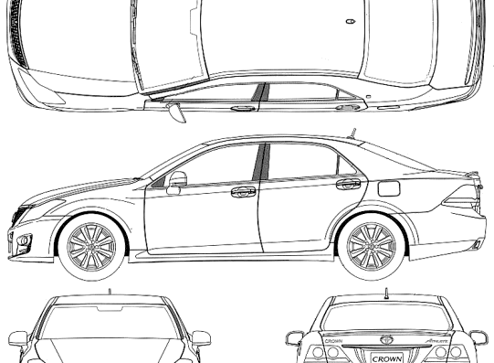 Toyota Crown Athlete 3.5 GRS204 (2008) - Тойота - чертежи, габариты, рисунки автомобиля