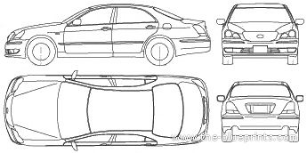 Toyota Crown Majesta (2005) - Тойота - чертежи, габариты, рисунки автомобиля