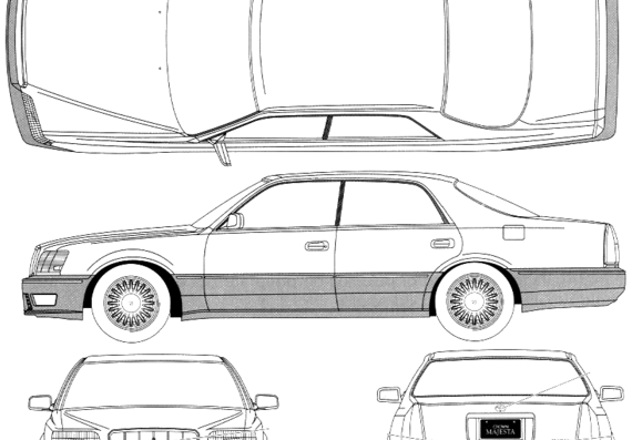 Toyota Crown Majesta UZS151 (1998) - Тойота - чертежи, габариты, рисунки автомобиля
