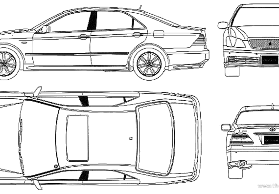 Toyota Crown Royal Athlete (2002) - Toyota - drawings, dimensions, pictures of the car