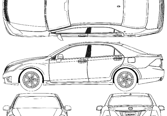Toyota Crown Royal Athlete (2010) - Тойота - чертежи, габариты, рисунки автомобиля