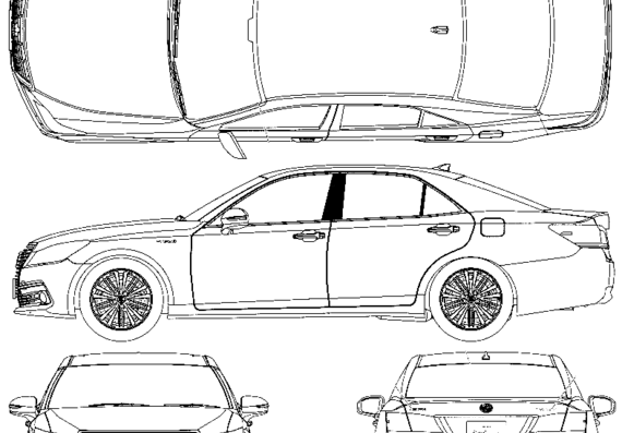 Toyota Crown Royal Saloon (2012) - Тойота - чертежи, габариты, рисунки автомобиля
