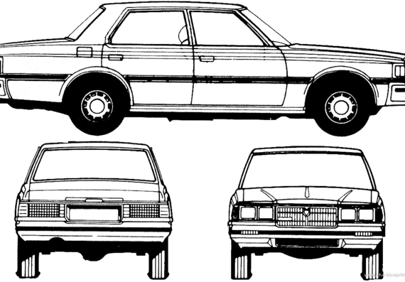 Toyota Crown Sedan (1980) - Тойота - чертежи, габариты, рисунки автомобиля