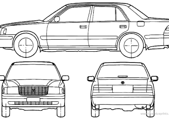 Toyota Crown Sedan (2005) - Тойота - чертежи, габариты, рисунки автомобиля