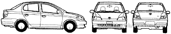 Toyota Echo 4-Door (2005) - Toyota - drawings, dimensions, pictures of the car