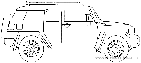 Toyota FJ Cruiser (2007) - Тойота - чертежи, габариты, рисунки автомобиля