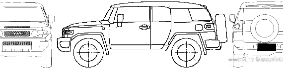 Toyota FJ Cruiser (2008) - Тойота - чертежи, габариты, рисунки автомобиля