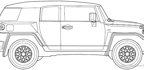 Toyota FJ Cruiser (2012) - Тойота - чертежи, габариты, рисунки автомобиля
