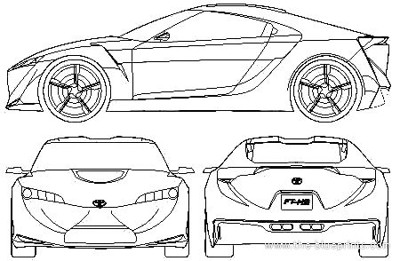 Toyota FT-HS (2010) - Тойота - чертежи, габариты, рисунки автомобиля