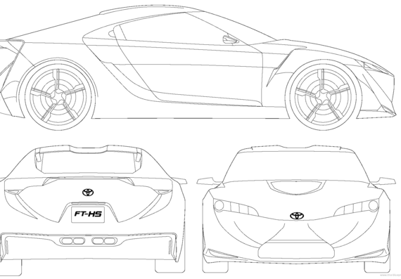 Toyota FT-HS Coupe (2009) - Тойота - чертежи, габариты, рисунки автомобиля
