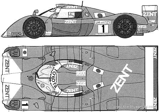 Toyota GT-One TS-020 (1999) - Тойота - чертежи, габариты, рисунки автомобиля