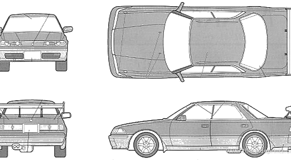 Toyota GTW15 Mark II GT Twin Turbo (JSX81) - Тойота - чертежи, габариты, рисунки автомобиля