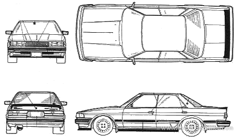 Toyota GX71 Chaser 2.0GT Twin Turbo - Тойота - чертежи, габариты, рисунки автомобиля