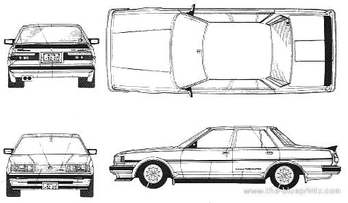 Toyota GX71 Cresta GT Twin Turbo - Тойота - чертежи, габариты, рисунки автомобиля
