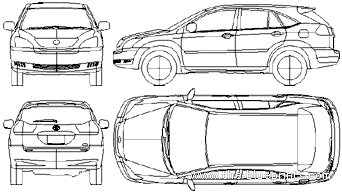 Toyota Harrier (2005) - Тойота - чертежи, габариты, рисунки автомобиля