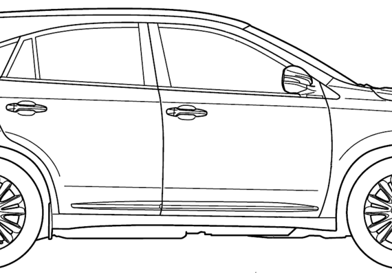 Toyota Harrier (2014) - Тойота - чертежи, габариты, рисунки автомобиля