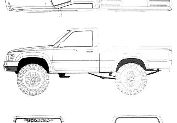 Toyota HiLux Pick-Up Mk. IV 4WD (1997) - Тойота - чертежи, габариты, рисунки автомобиля