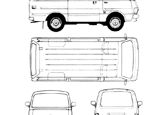 Toyota Hiace (1979) - Тойота - чертежи, габариты, рисунки автомобиля