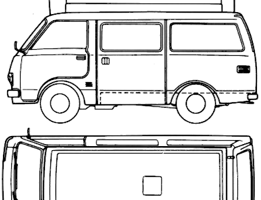 Toyota Hiace Devon Motorhome (1980) - Тойота - чертежи, габариты, рисунки автомобиля