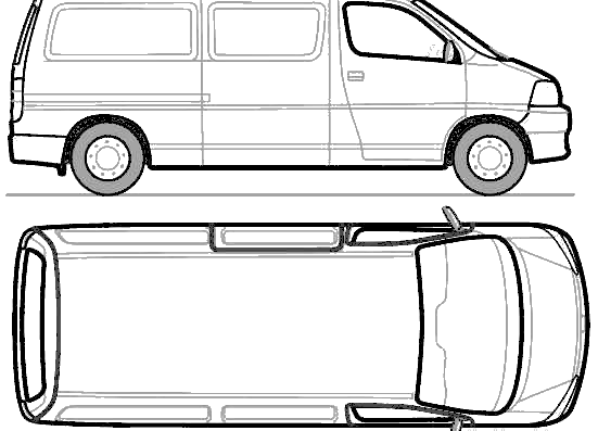 Toyota Hiace LWB (2011) - Toyota - drawings, dimensions, pictures of the car