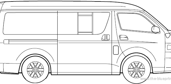 Toyota Hiace Van (2012) - Тойота - чертежи, габариты, рисунки автомобиля