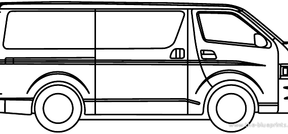 Toyota Hiace Van AU (2012) - Тойота - чертежи, габариты, рисунки автомобиля