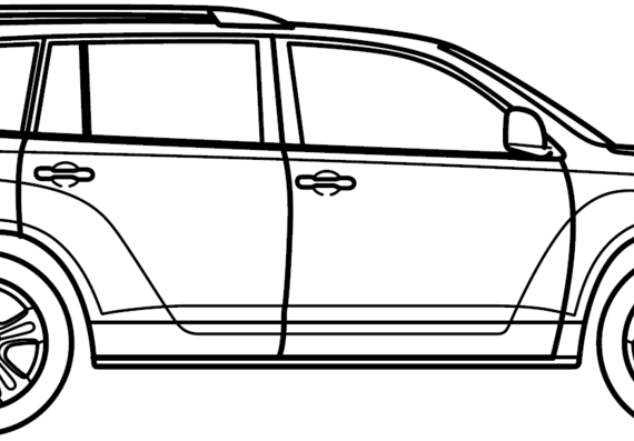 Toyota Highlander (2010) - Тойота - чертежи, габариты, рисунки автомобиля