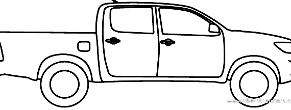 Toyota Hilux AU (2012) - Тойота - чертежи, габариты, рисунки автомобиля