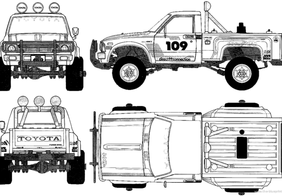 Toyota Hilux Pickup 4x4 - Тойота - чертежи, габариты, рисунки автомобиля