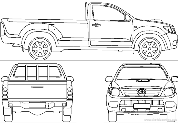 Toyota Hilux Single Cab (2006) - Тойота - чертежи, габариты, рисунки автомобиля