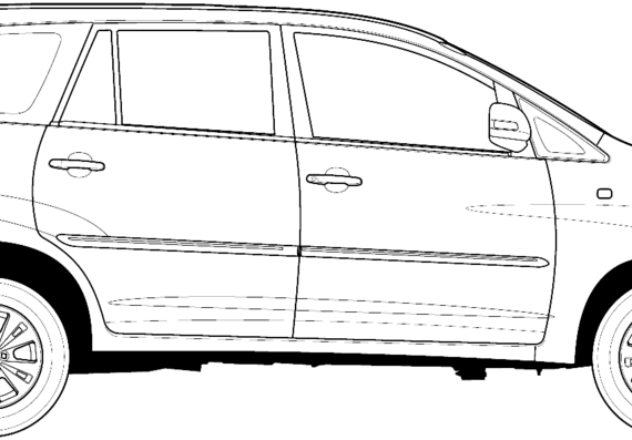 Toyota Innova (2013) - Тойота - чертежи, габариты, рисунки автомобиля