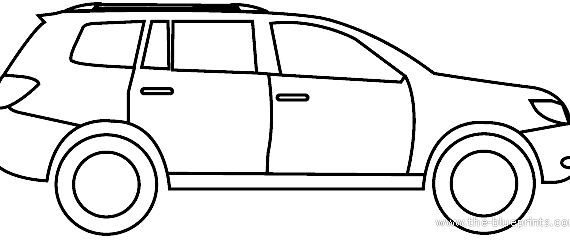 Toyota Kluger AU (2012) - Тойота - чертежи, габариты, рисунки автомобиля