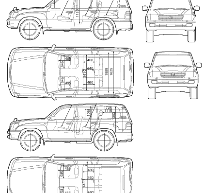Toyota Land Cruiser 100VX (2005) - Тойота - чертежи, габариты, рисунки автомобиля