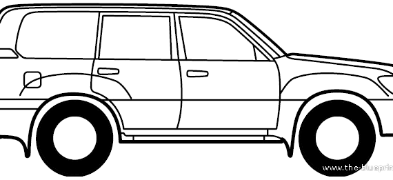 Toyota Land Cruiser 100 VX (2008) - Тойота - чертежи, габариты, рисунки автомобиля