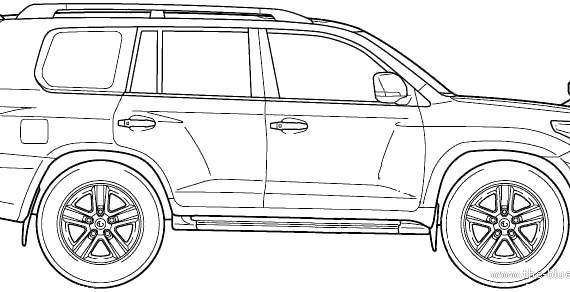Toyota Land Cruiser 200 V8 (2012) - Тойота - чертежи, габариты, рисунки автомобиля