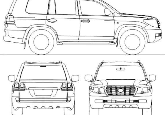 Toyota Land Cruiser 200 V8 Amazone (2010) - Тойота - чертежи, габариты, рисунки автомобиля