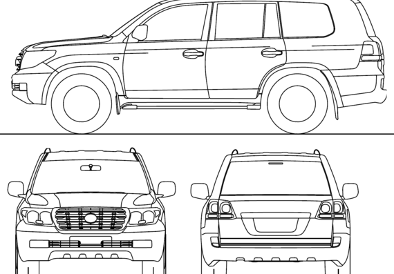Toyota Land Cruiser 200 V8 Amazone (2014) - Тойота - чертежи, габариты, рисунки автомобиля