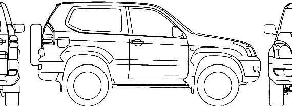 Toyota Land Cruiser 3-Door (2007) - Тойота - чертежи, габариты, рисунки автомобиля